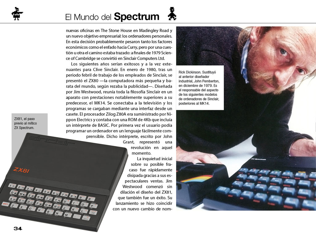Página 34 con Rick Dickinson y el ZX81.