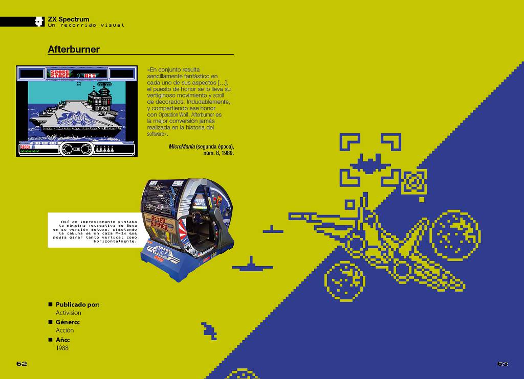 Doble página con el juego Afterburner.